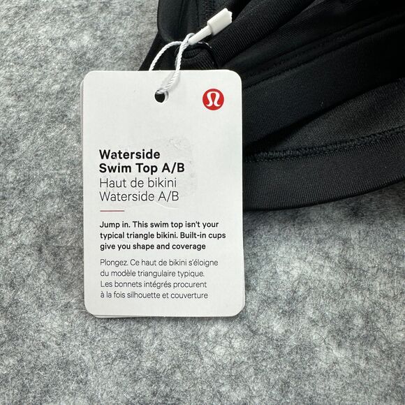 Lululemon Waterside Swim Top Black Triangle Bikini Size 6 A/B - Picture 8 of 10